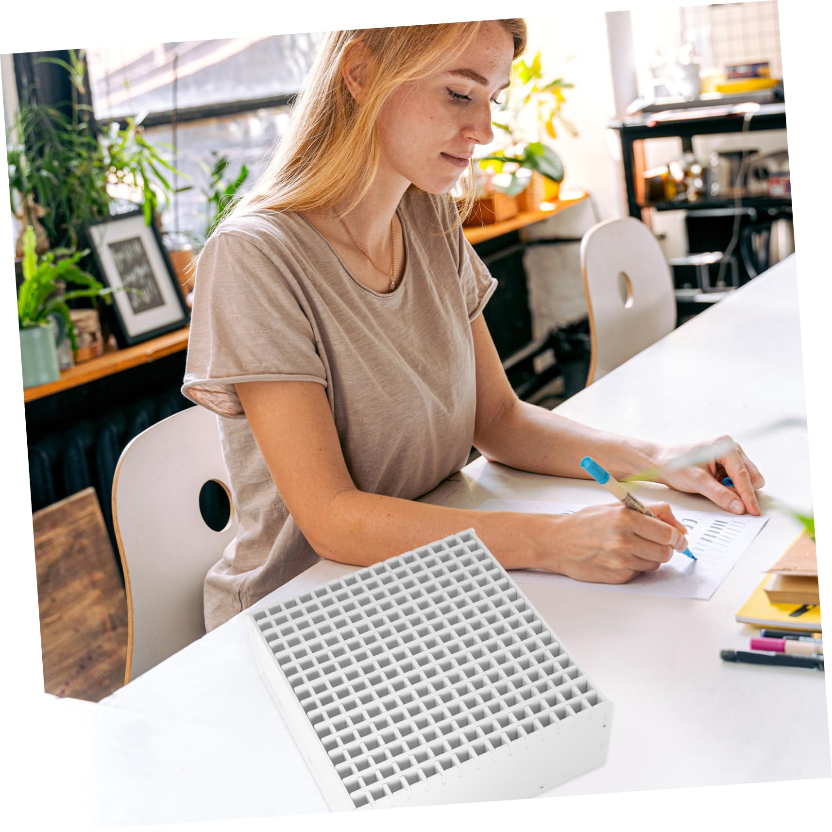 DOITOOL Organiseur Porte-stylo Compartimenté 240 Emplacements Abs Blanc
