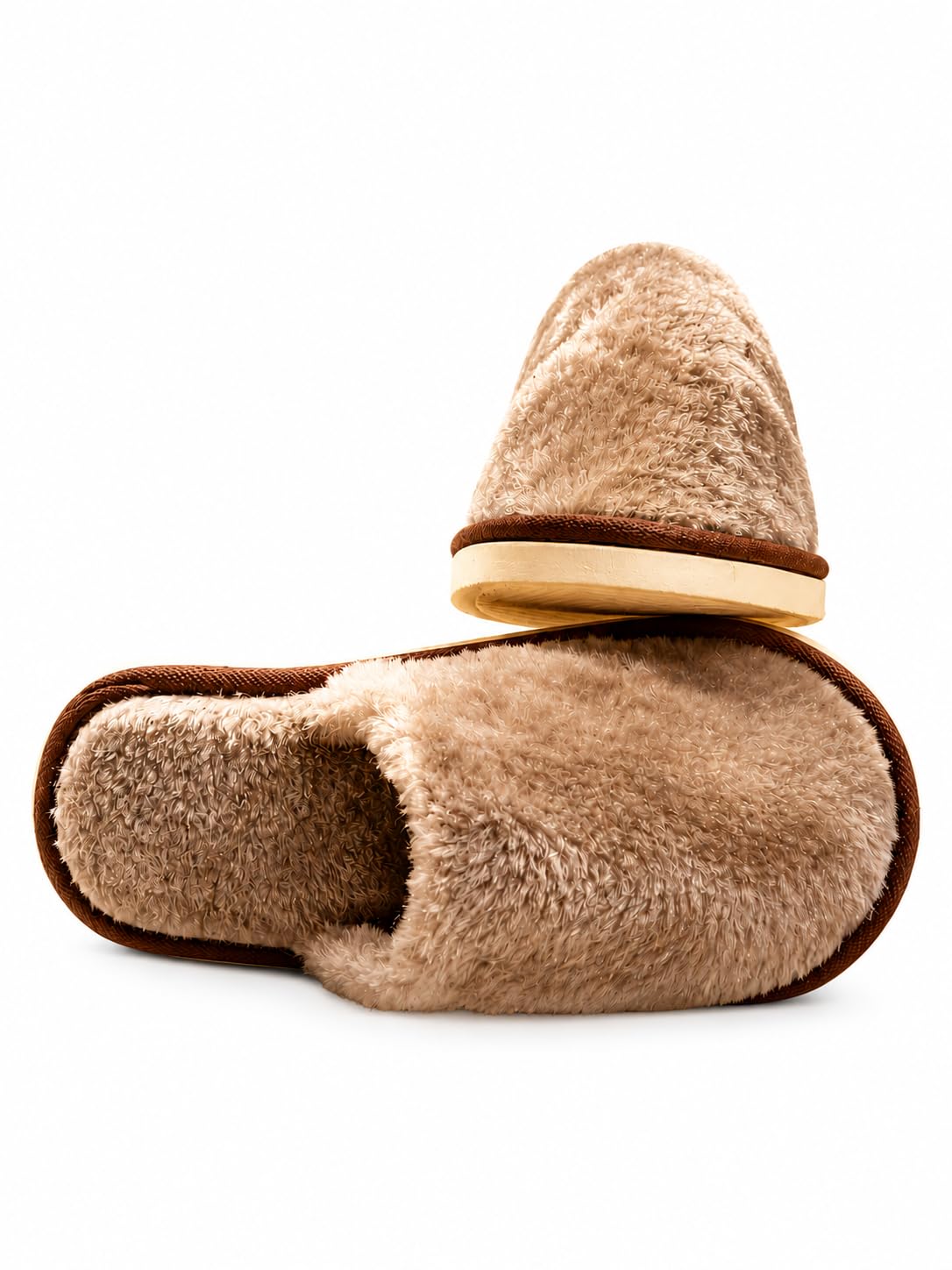 Galaxy Fashion Point LUXORIA Ultra Soft Faux Fur Slippers for Women & Men | Fluffy Warm Indoor House Slippers | Lightweight Anti-Slip Cozy Bedroom Home Footwear | Premium Plush Winter Comfort Slides (Beige Brown)-image-15