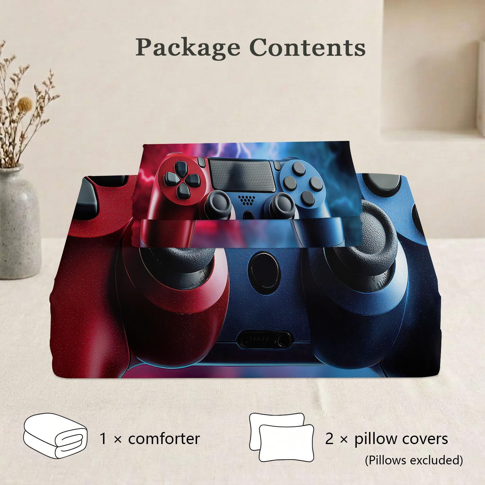 Surreal - Colcha para todo el año, lavable para 4 estaciones, sin funda con controlador de juegos Flash, colcha reversible de microfibra, colcha suave y transpirable, 240 x 220 cm, multicolor