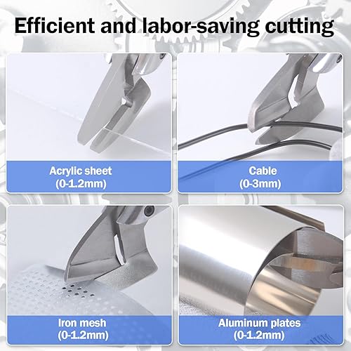 Miniatura 5 de Accesorio de Cizalla de Metal con Giro de 360° para Taladro - para Corte Curvo y Recto, Accesorio de Herramienta Eléctrica Profesional para Taladros
