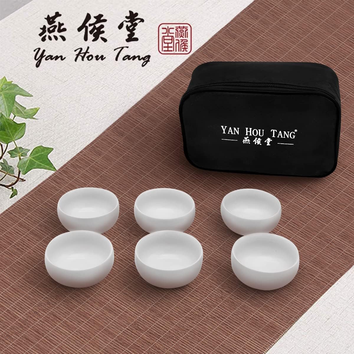 Onе-Dау Sаlе: Uр tо 40% оƒƒ Yan Hou Tang Chinese Ceramic Sake Tea Cup Porcelain Tiny Slim White Cyan Clay 45ml 1.6 Oz - 6 Japanese Teacups Set for Drink Matcha Wine Korean Anniversary Traditional Ceremony Handcrafted Gift Box