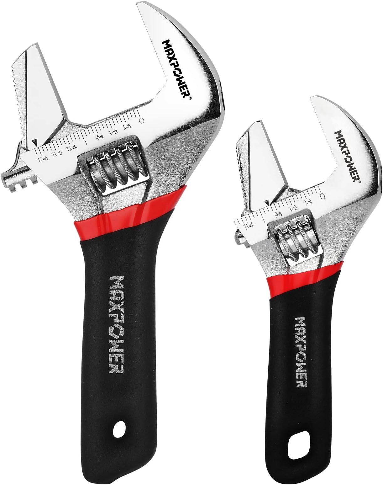 Adjustable Spanner Set, 2-in-1 Adjustable Wrench Set, Plumbing Wrench Pipe Wrench with Reversible Wide Opening Jaw (6"/150mm and 8"/200mm)