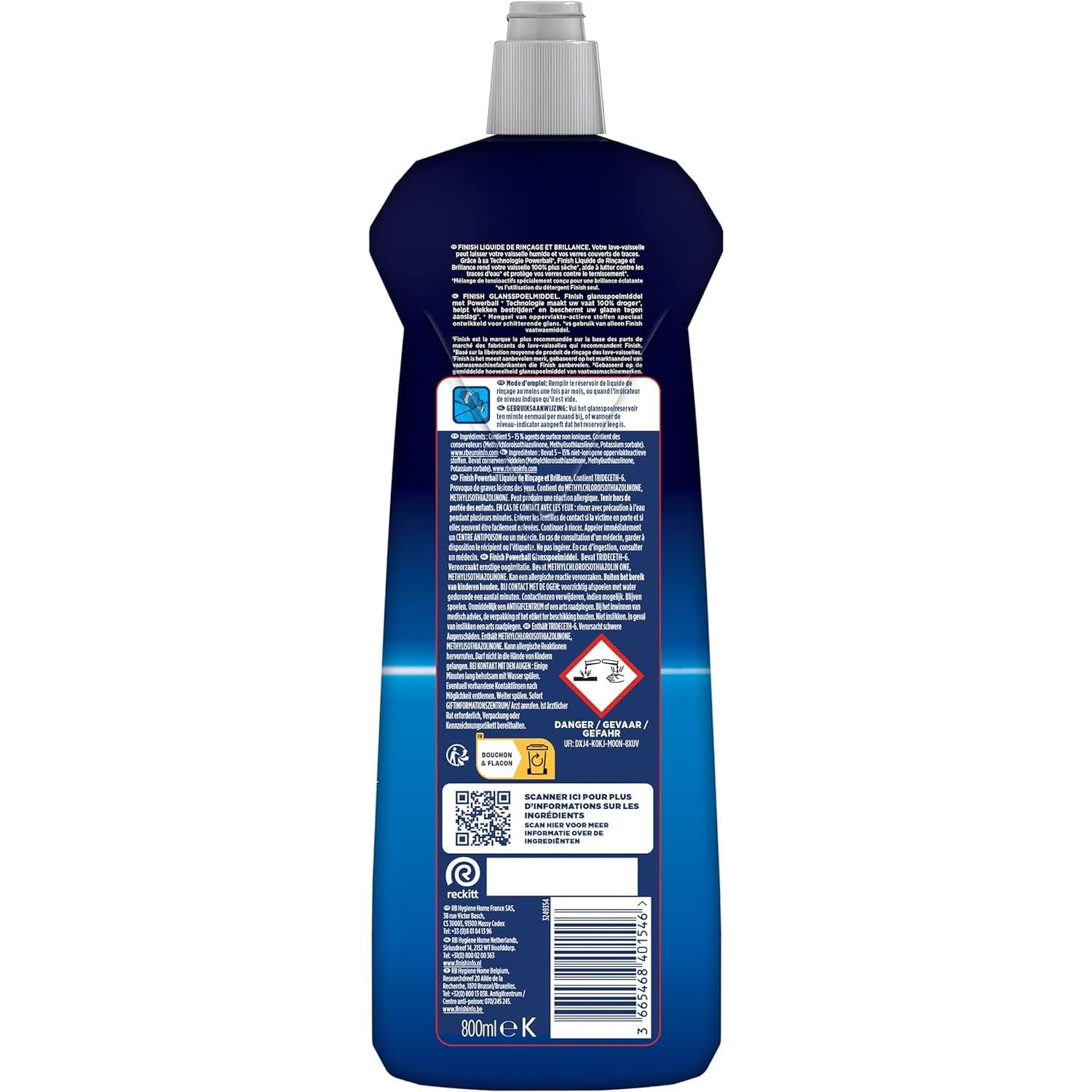 Finish - Líquido de enjuague (3 x 800 ml)