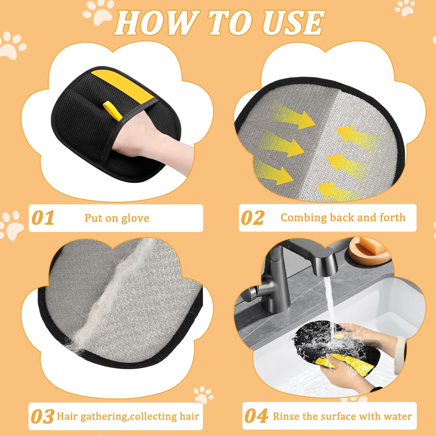 Rimozione Dei Peli Di Gatti Guanti, 2 Guanti Peli Gatto Antistatici