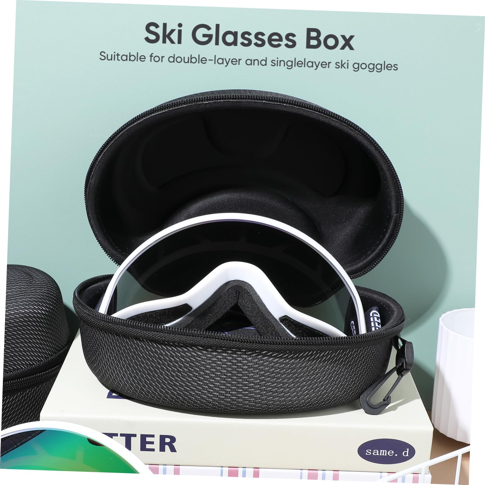 Healeved Estuche Rígido Para Gafas De Esquí Y Motocicleta Caja De Gafas Con Protección Shockproof Y Diseño Práctico Para Ciclistas Y Esquiadores