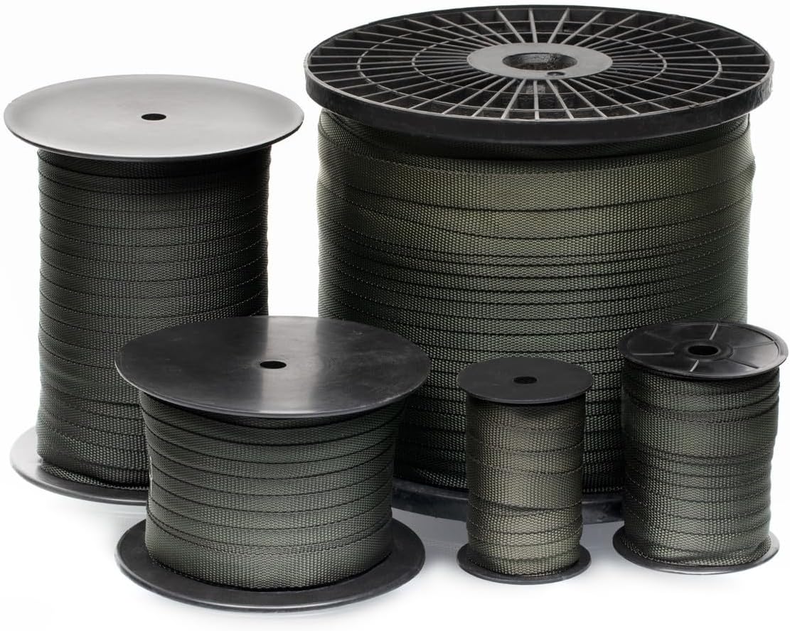 500 Ft Tree Straps for Staking, Tree Ties for Plant Support, 3/4" Inch Width Guying Material Webbing Garden Strap for Outdoor Tree Straightening, 1500 Lbs Strength (Olive Green) - 500 Feet