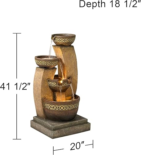 Vista 4 de Casada decorativa con tres contenedores 41 1/2 pulgadas Cuenco en cascada de cuatro