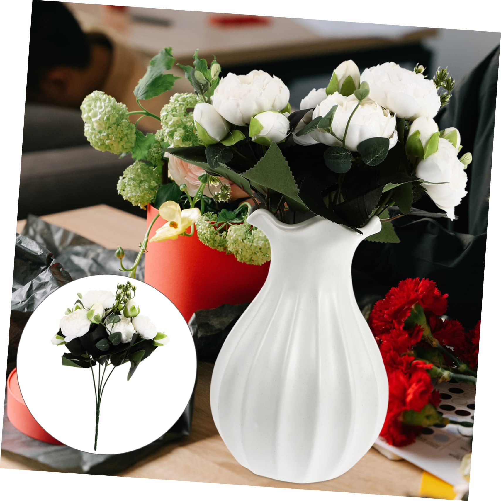 Zerodeko 6stücke Künstliche Pfingstrosen Blumenstrauß Für Hochzeit Und Heimdekoration Realistische Pflegeleichte Seidenblumen Für Stilvolle Arrangements Und Kreative -projekte