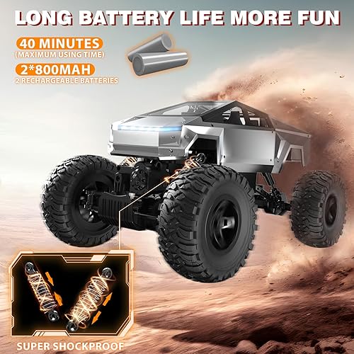 Miniatura 4 de Auto a control remoto, juguete de camión monstruo 114 para niños, autos RC de 2.4 GHz, impermeable, 4WD todo terreno, todoterreno, regalo de