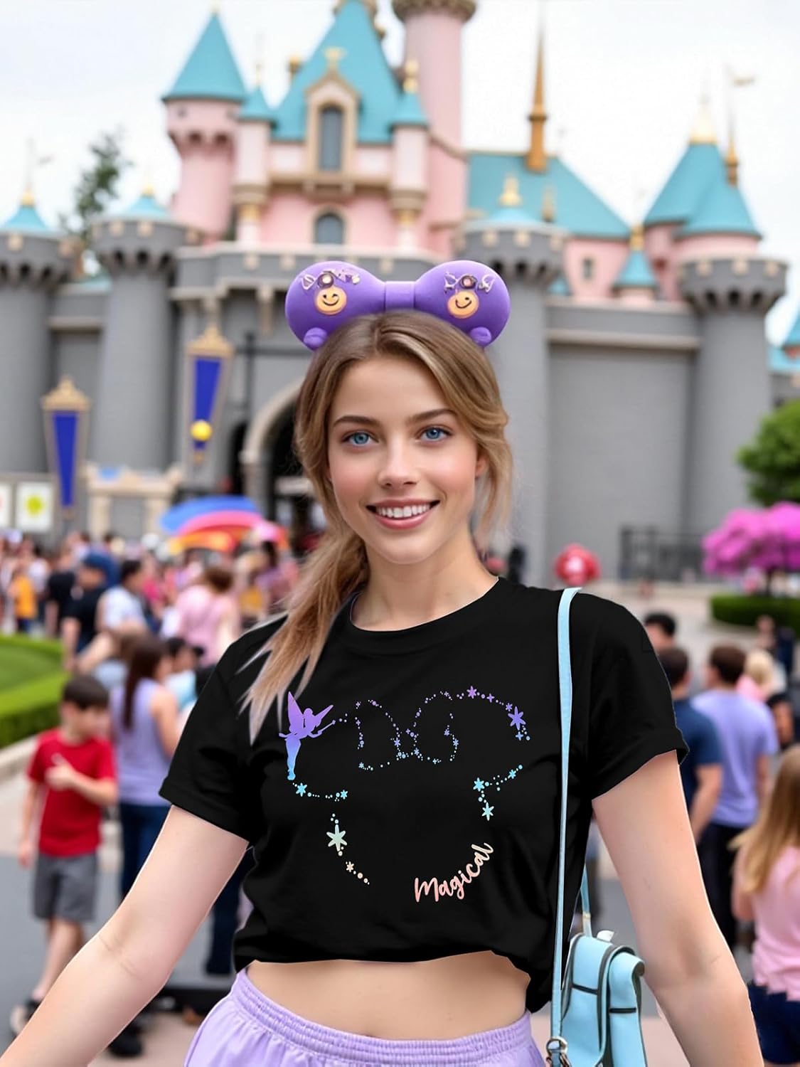 Magical Shirt for Women Believe in Magic Shirts Cute Graphic Printed Tee Family Vacation Short Sleeve Tee - Image 3