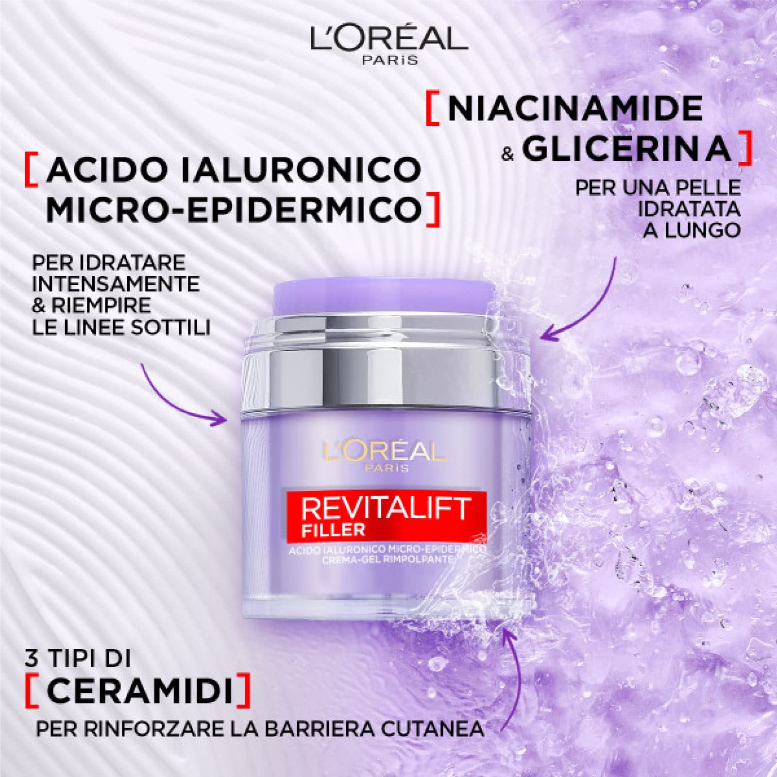 L'Oréal Paris Revitalift Filler Nourishing and Hydrating Facial Plumping Gel Cream with Hyaluronic Acid for All Skin Types - Image 2
