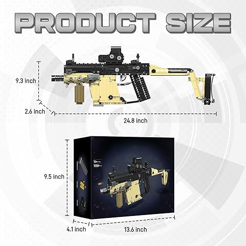 Miniatura 2 de URMOMENT Paquete de 1558 unidades de bloques de construcción de pistola de modelo, juguetes educativos  Juguetes de construcción de pistola de