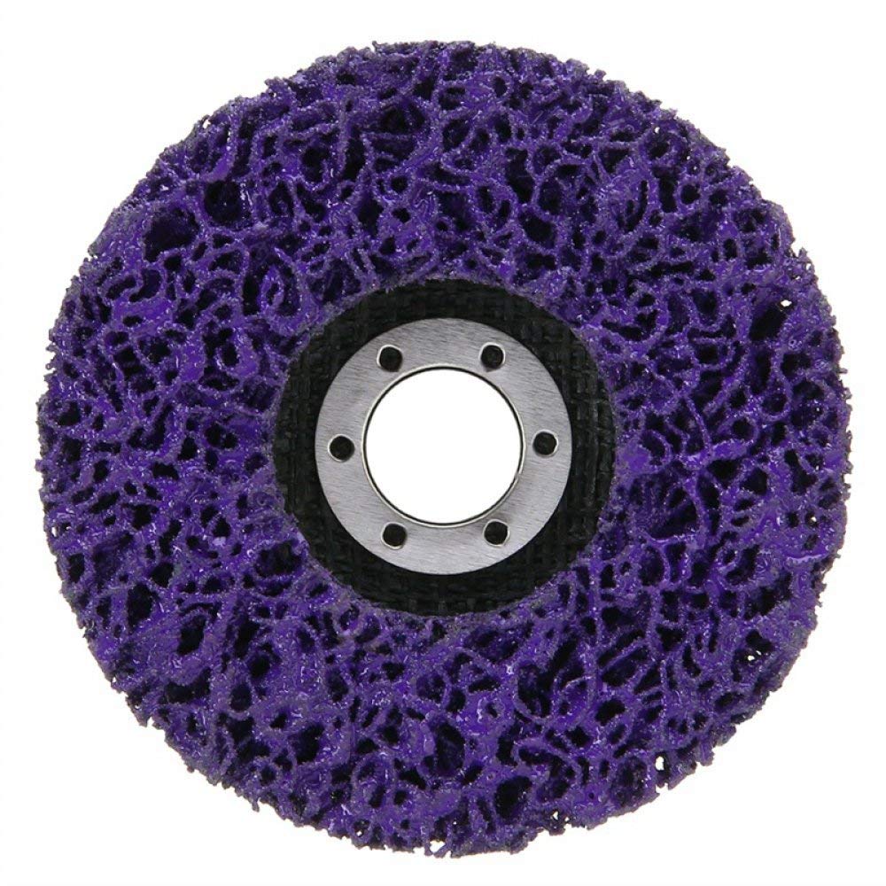 2Pcs 125Mm Polishing Pad Poly Strip Disc Abrasive Wheel Paint Rust Removal Clean Grinding Wheels for Angle Grinder Strip Wheel,Purple,2 Pcs