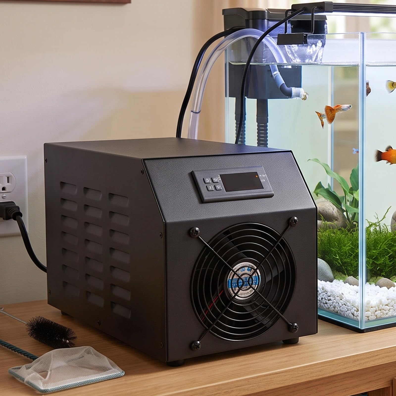 MiyKom Aquarium Chiller Quiet with Space-Saving Metal Casing CoolOnly
