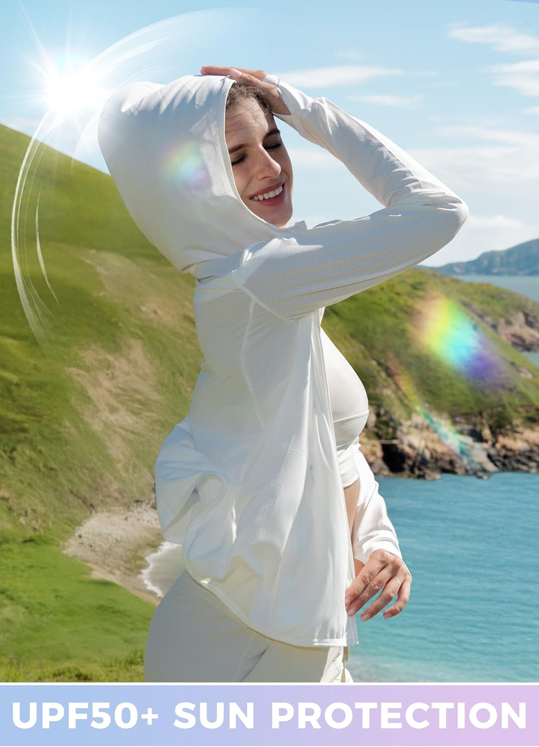 Willit Women's UPF 50+ Sun Protection Shirts UV Long Sleeve Zip Hoodies SPF Lightweight Jacket Hiking Outdoor with Pockets - Image 6