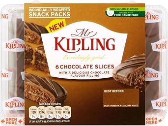 Mr Kipling Chocolate Slices 6 per Pack - Pack of 2