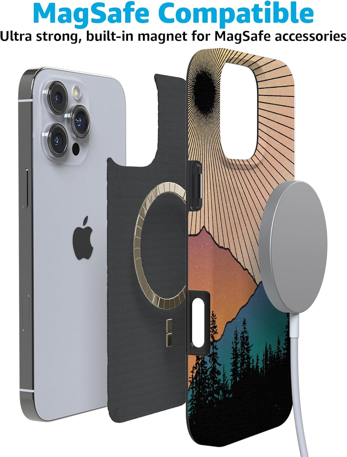Casely iPhone 16 Pro Max Case | Golden Hour | Mountain Sunset | Compatible with MagSafe | Classic Ultra Slim Design