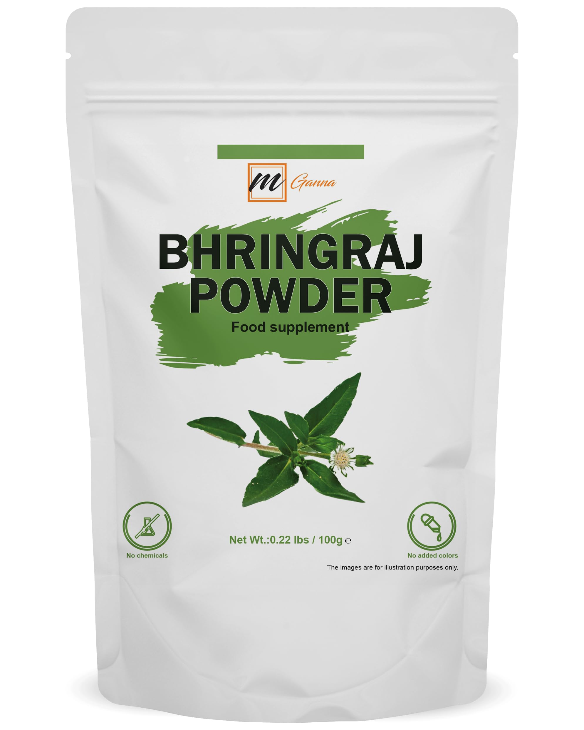 100% Natural Bhringraj Powder Pure Eclipta Alba for Hair Health & Skin 0.22 LBS 100 Grams