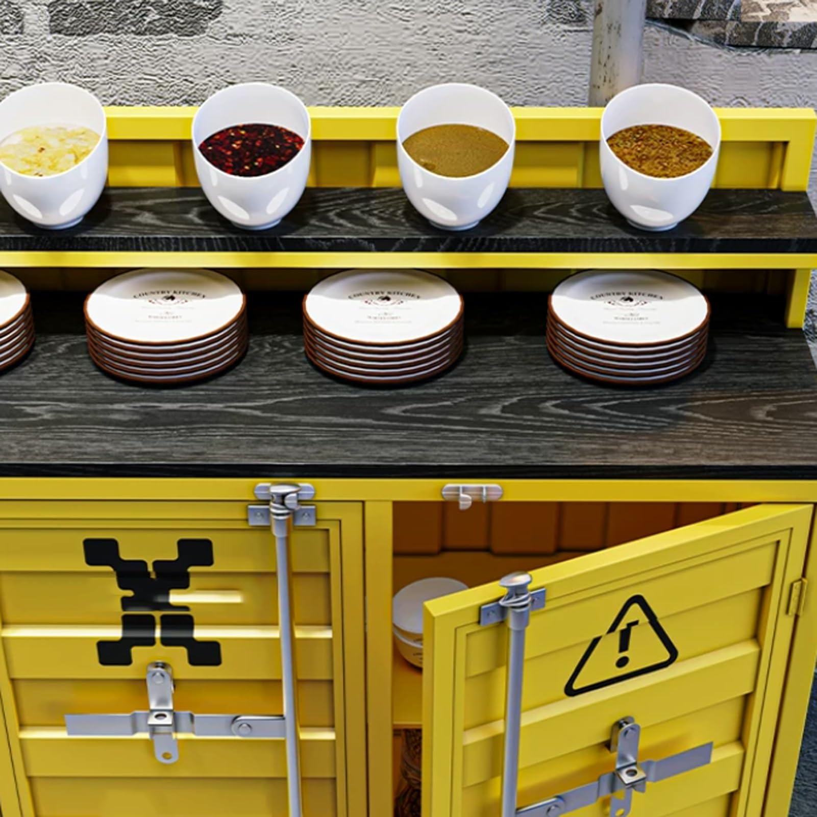 Tavolo da bar self-service, stazione di condimento per barbecue e salse, per buffet, condimenti per ristoranti e feste