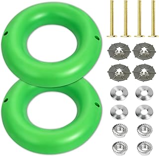 2 Sets Waxless Toilet Gasket, The Green Flexible Foam Ring Toilet Seal Kit with Screws & Nuts for Most Standard Drains