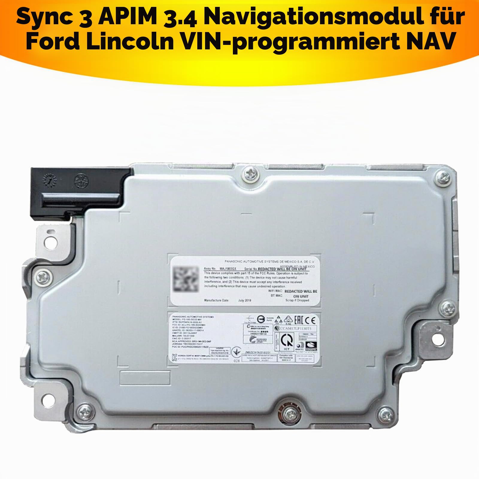 Sync 3 APIM 3.4 Navigation Module für Ford Lincoln Vin Programmed NAV