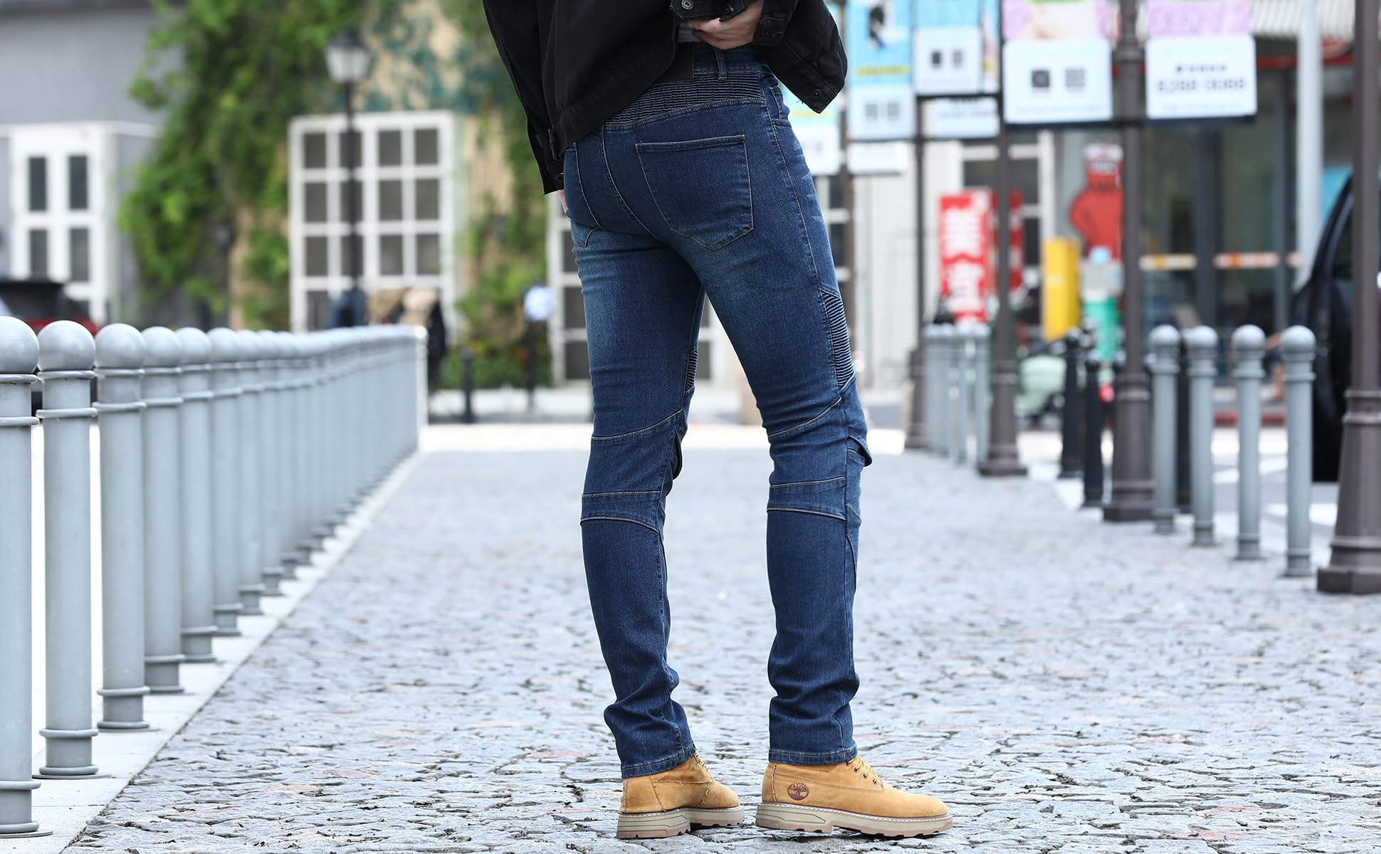 CTBQiTom Vaqueros de Moto para Hombre con Fibra de aramida y protección CE, Tejido Vaquero elástico para Mayor Comodidad
