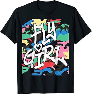 Fly Girl 80s 90s Old School Camo B-Girl Hip Hop T-Shirt - coolthings.us