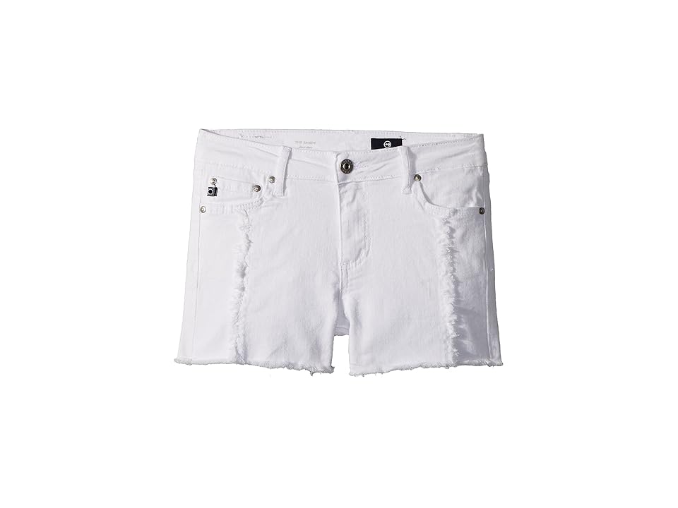 

AG Adriano Goldschmied Kids The Sandy Fray Hem Piecing Shorts (Big Kids) (White) Girl's Shorts
