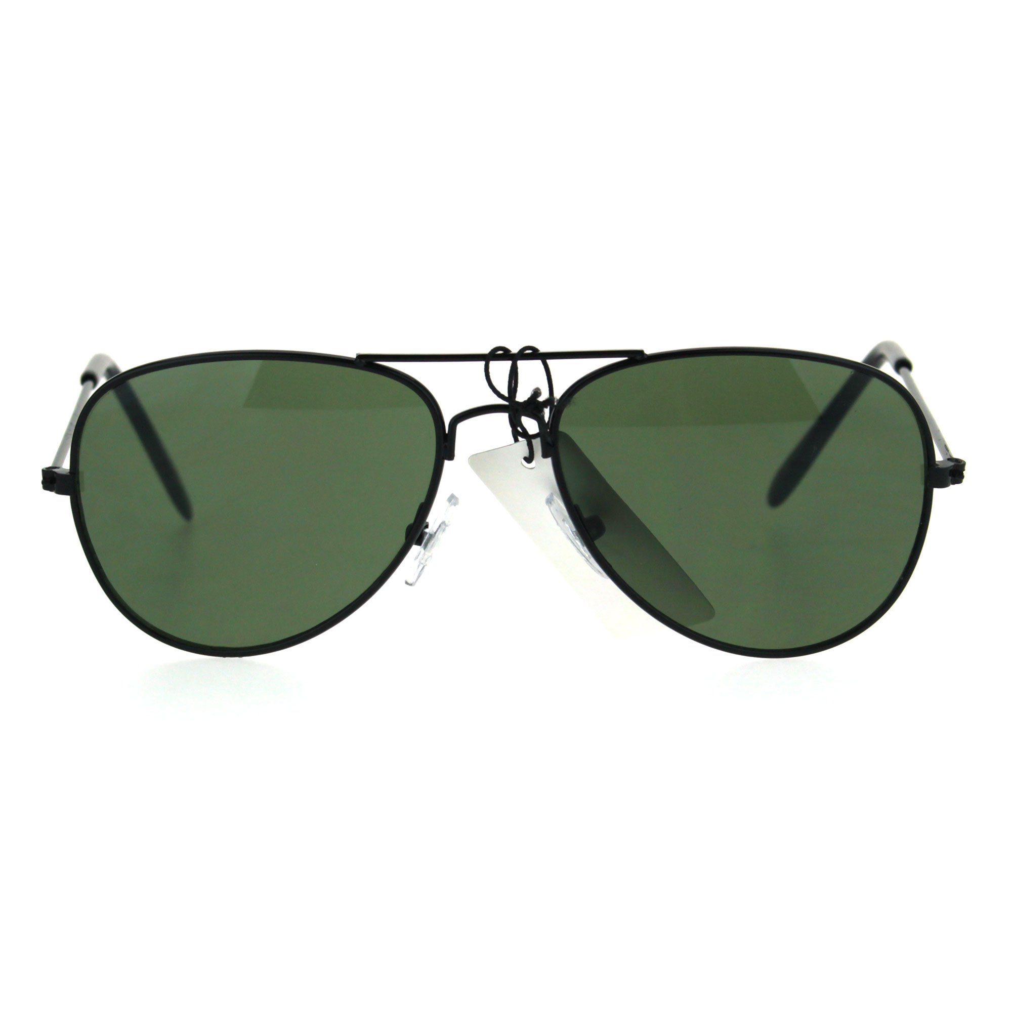 Kids Size Boys Classic Pilot Pilot Metal Rim Police Style Sunglasses Black Green