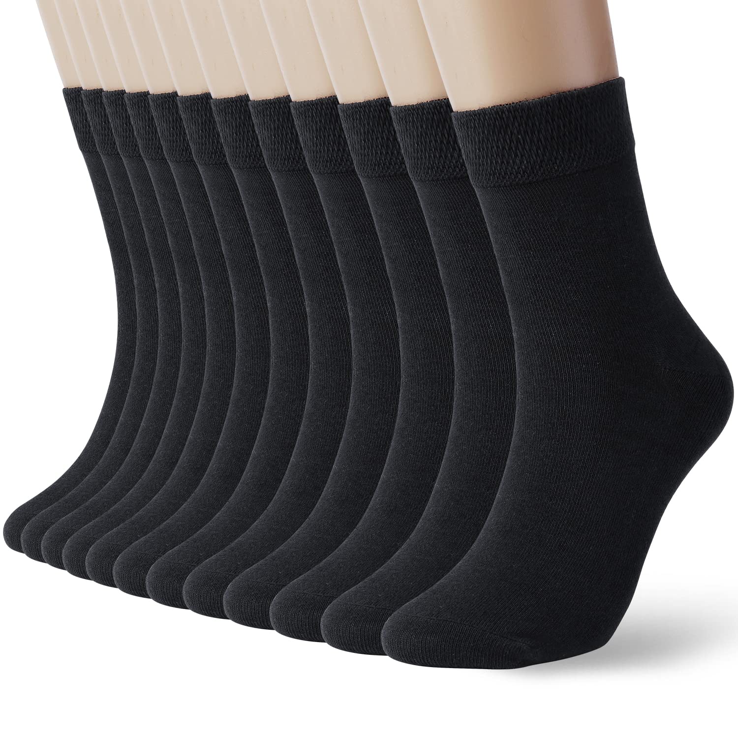K-LORRA Women Men Casual Wide Band Cotton Socks Black White Grey 12 Pack
