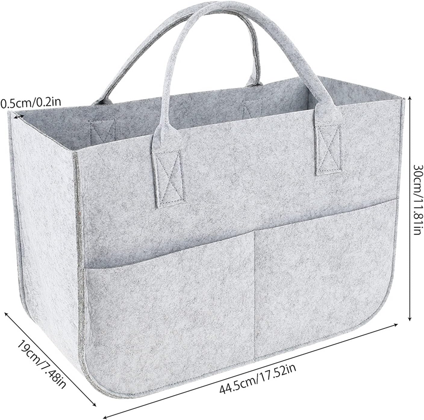 Liudan Firewood Log Carrier Felt Bag Black Fireplace Wood Bag Shopping Basket Cloths Basket Fire Wood Pocket Firewood Basket Newspaper Stalls Basket Firewood Carrier Bag