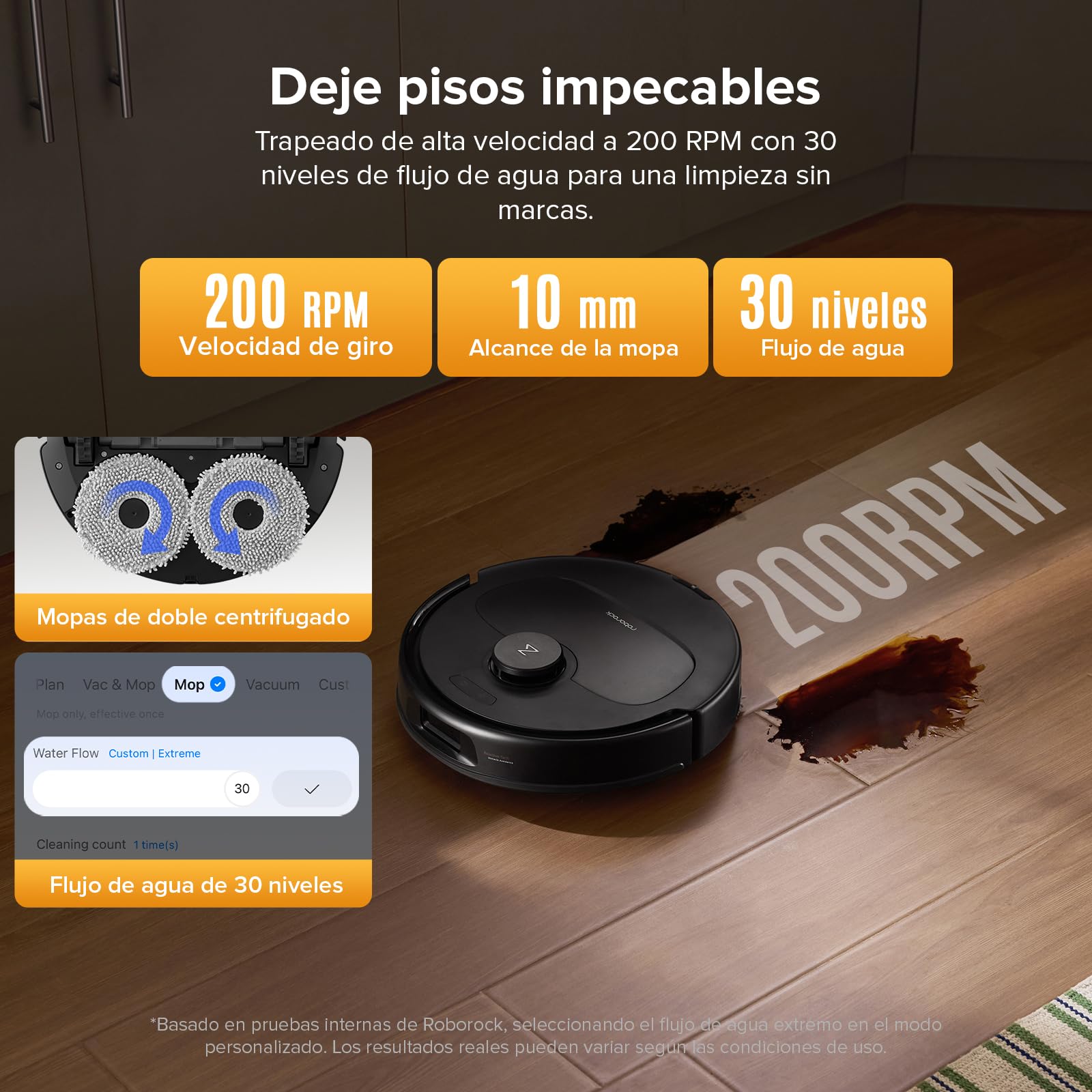 roborock QV 35S Set Robot Aspirador, Succión HyperForce de 10000 Pa con Base Multifuncional, Cepillos Dobles Antienredos, 2 Mopas Giratorias Elevación Automática de 10 mm, Limpiar y secar Auto, Negro
