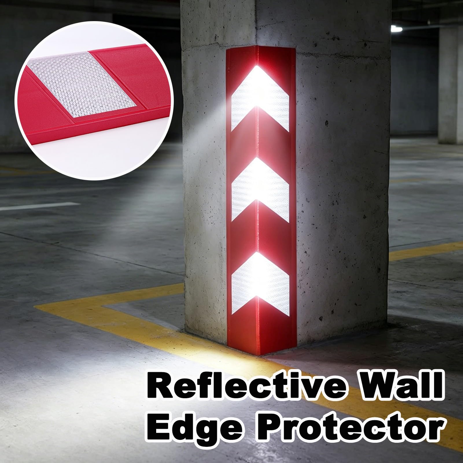 Protector De Pared para Garaje De 31,5", Protector De Esquinas De Pared Autoadhesivo De Espuma Reflectante De Alta Visibilidad para Estacionamientos Y Almacenes Industriales(Blue White,4pcs)