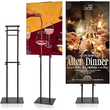 Poster stand display, Double-sided foam board sign holder, Heavy-duty pedestal stand, Adjustable height 80" & Connectable for wider display, No water needed, Sophisticated atmosphere, Go Series  Matte Black, 1-Pack