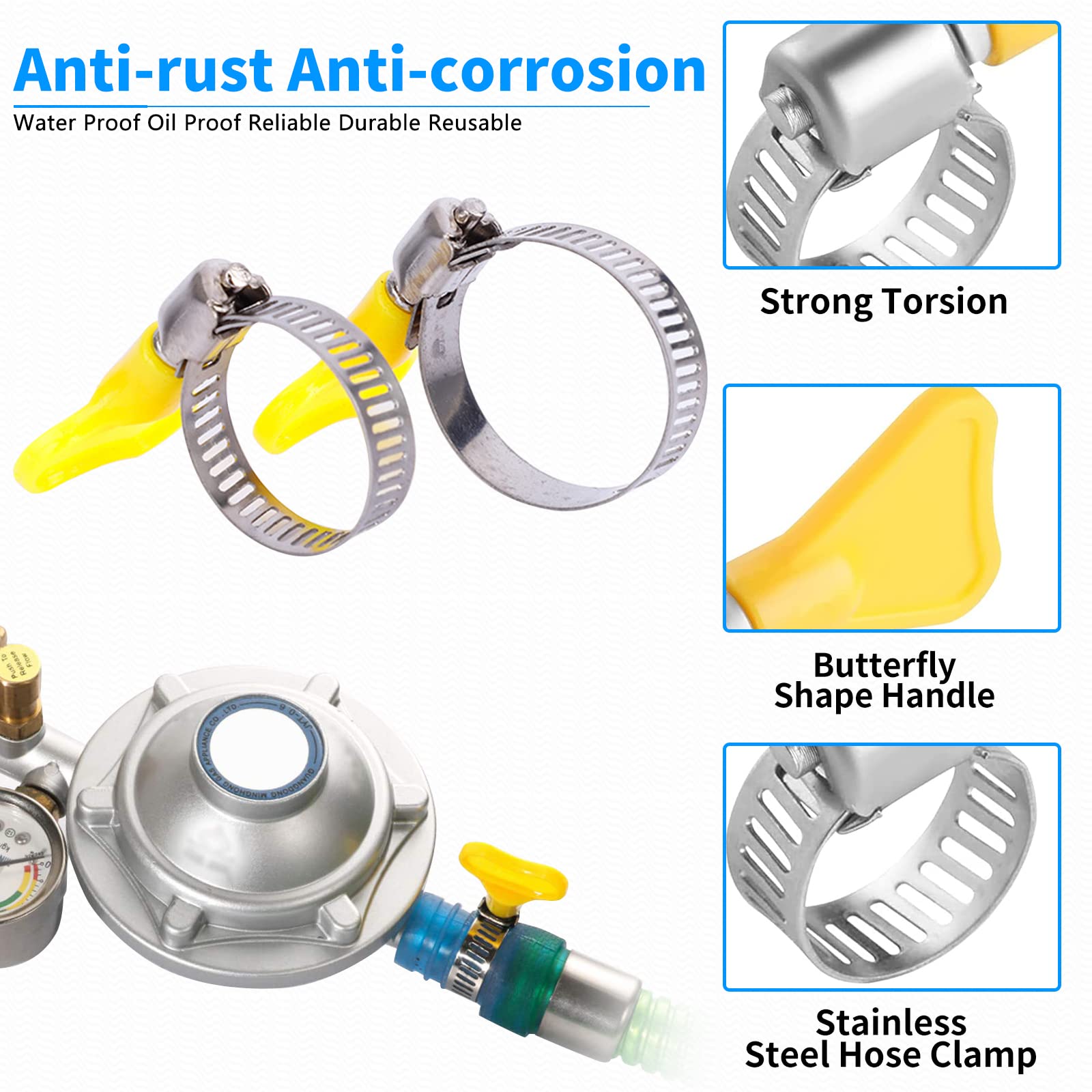CSPARKV 81 Pièces/8-38 Mm,Collier De Serrage Réglables, Tuyau Clips, Colliers De Serrage En Acier Inoxydable Pinces De Tuyau Pour Tube Aautomobiles Piscine 82797736