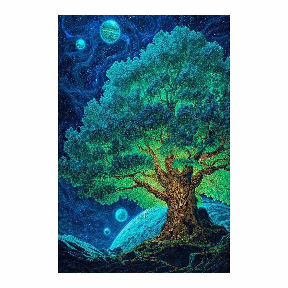 XENIOU Nature Wall Art Golden Reflect Tree art prints, decorative paintings, for Living Room Bedroom Office Home Wall Decor.(Multicolor)-80x120cm Unframed