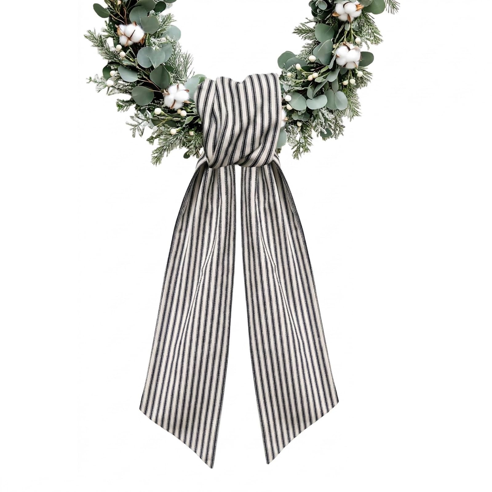 Wreath Bows for Front Door, Holiday Burlap Ribbon Bowknot Farmhouse Craft Bows Accessories for Wreath Home Decorations