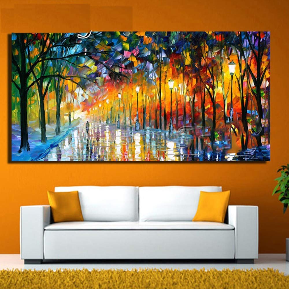 Kit Pintura de Diamante 5D Completo Grande DIY Diamond Painting Lienzo Bordado Cristal Rhinestone Punto de Cruz Adulto Niño para el Hogar Decor de Pared Regalo Pintura lluviosa Square drill,50x100cm