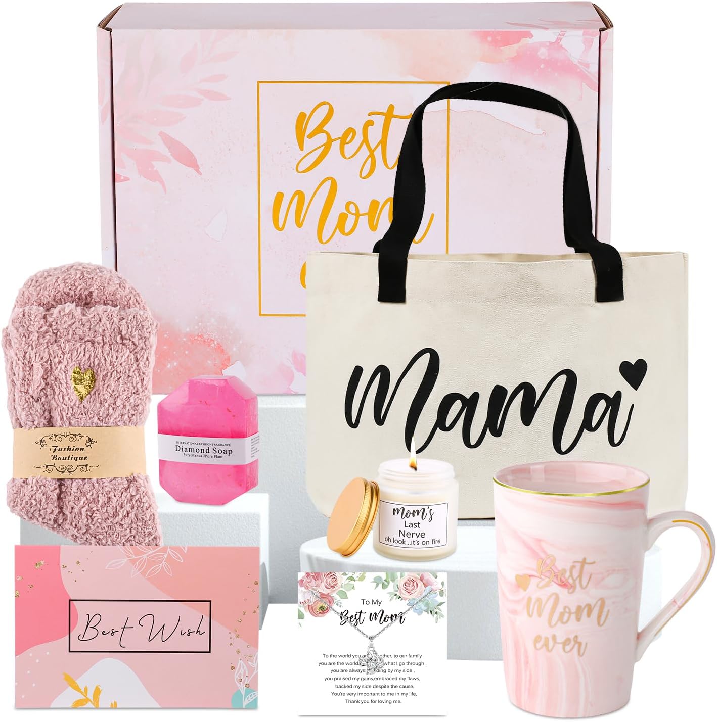 DHQH Best New Mom Gifts for Mom from Daughter Son,Gift Basket for Women Birthday Gifts for Mother-in-law Thanksgiving Presents