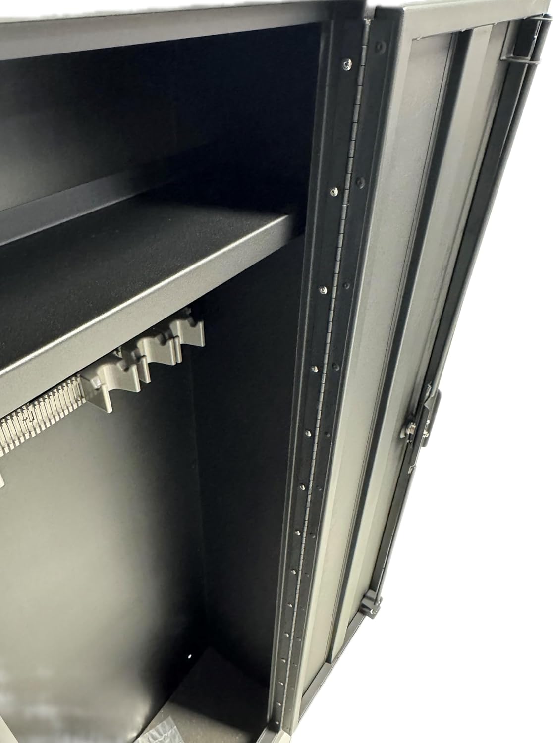 First Watch 8-Gun Security Cabinet, Steel Storage Safe with Lock, American Flag Design, Black