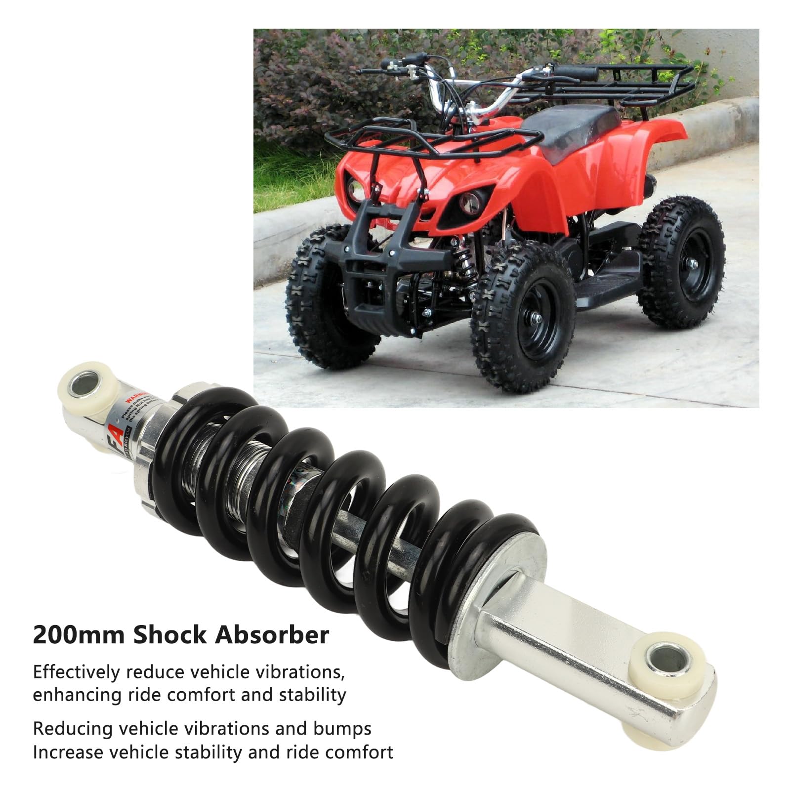 Coppia di Ammortizzatori da 200 Mm, 1500 Libbre, Ammortizzatori a Molla, per a Dirt Bike ATV Go Kart Quad Mini Pocket Bike Moto