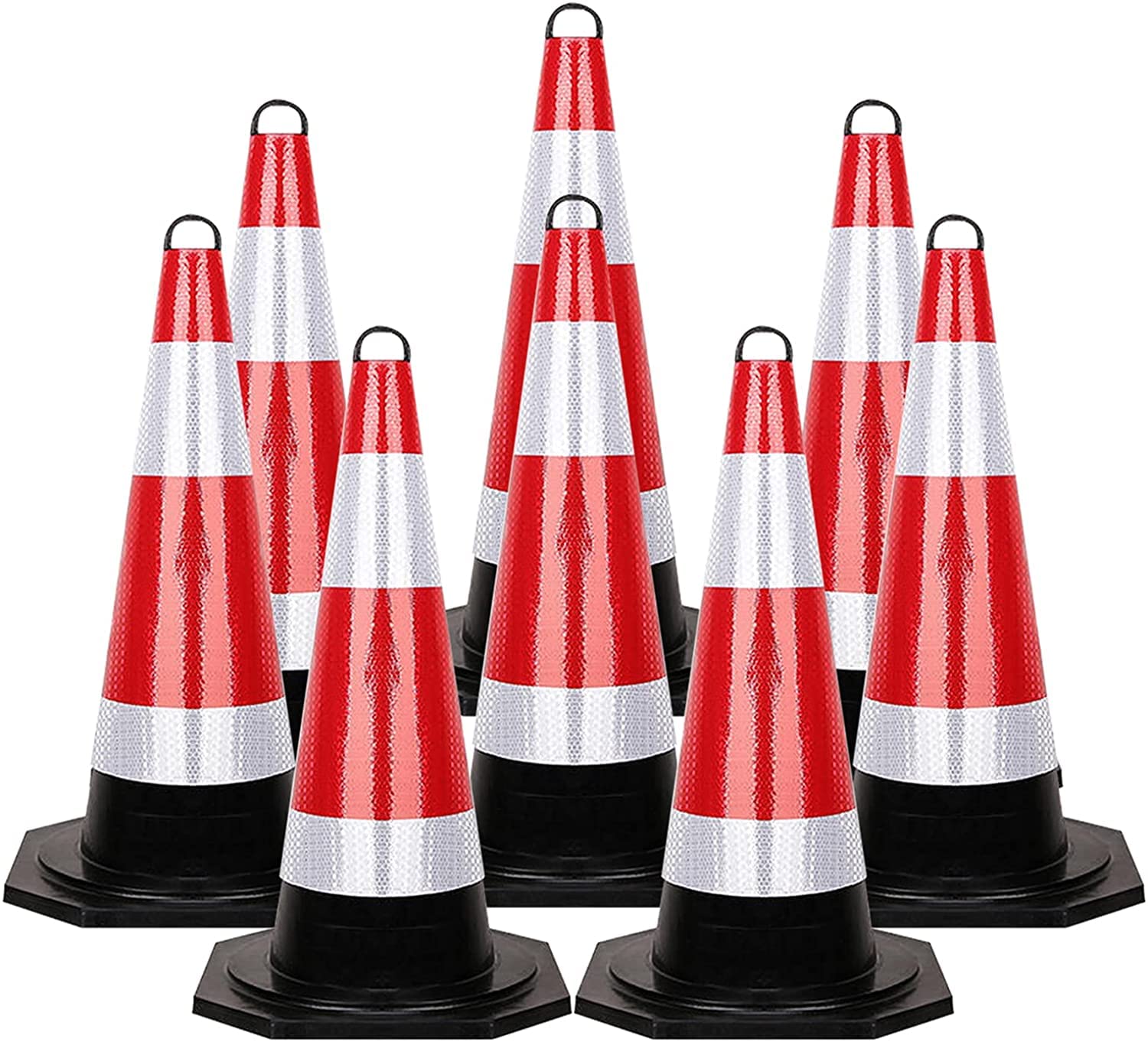 Conos de Seguridad Vial con Collares Reflectantes,Conos de construcción de Goma con Anillo de Mano | Conos de tráfico de múltiples Funciones for Barrera de Control de Acceso