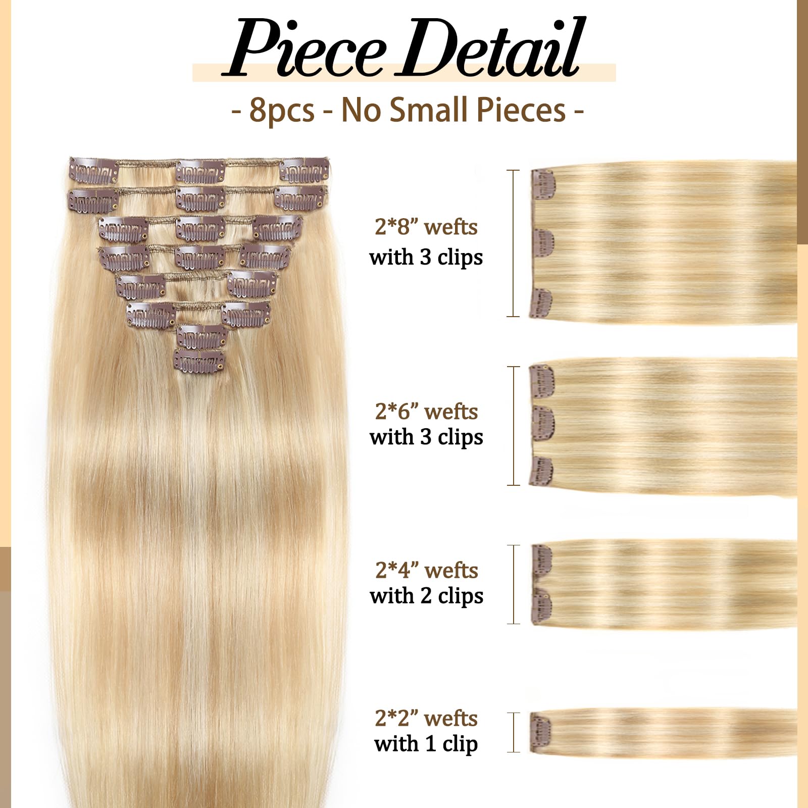 Amazon.com : Clip in Hair Extensions Real Human Hair, 18 