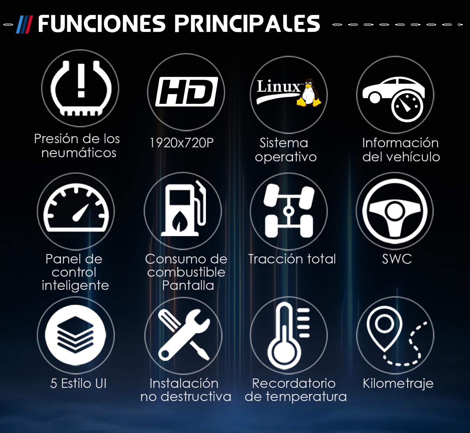10" HD LCD Cuadro de Instrumentos Digital Pantalla para BMW Serie 1 F20/F50, Serie 2 F22/F45, X1 F48/F49, X2 F39, Digital Instrument Cluster, Velocímetro Digital, 5 UI, Plug & Play, Control Volante