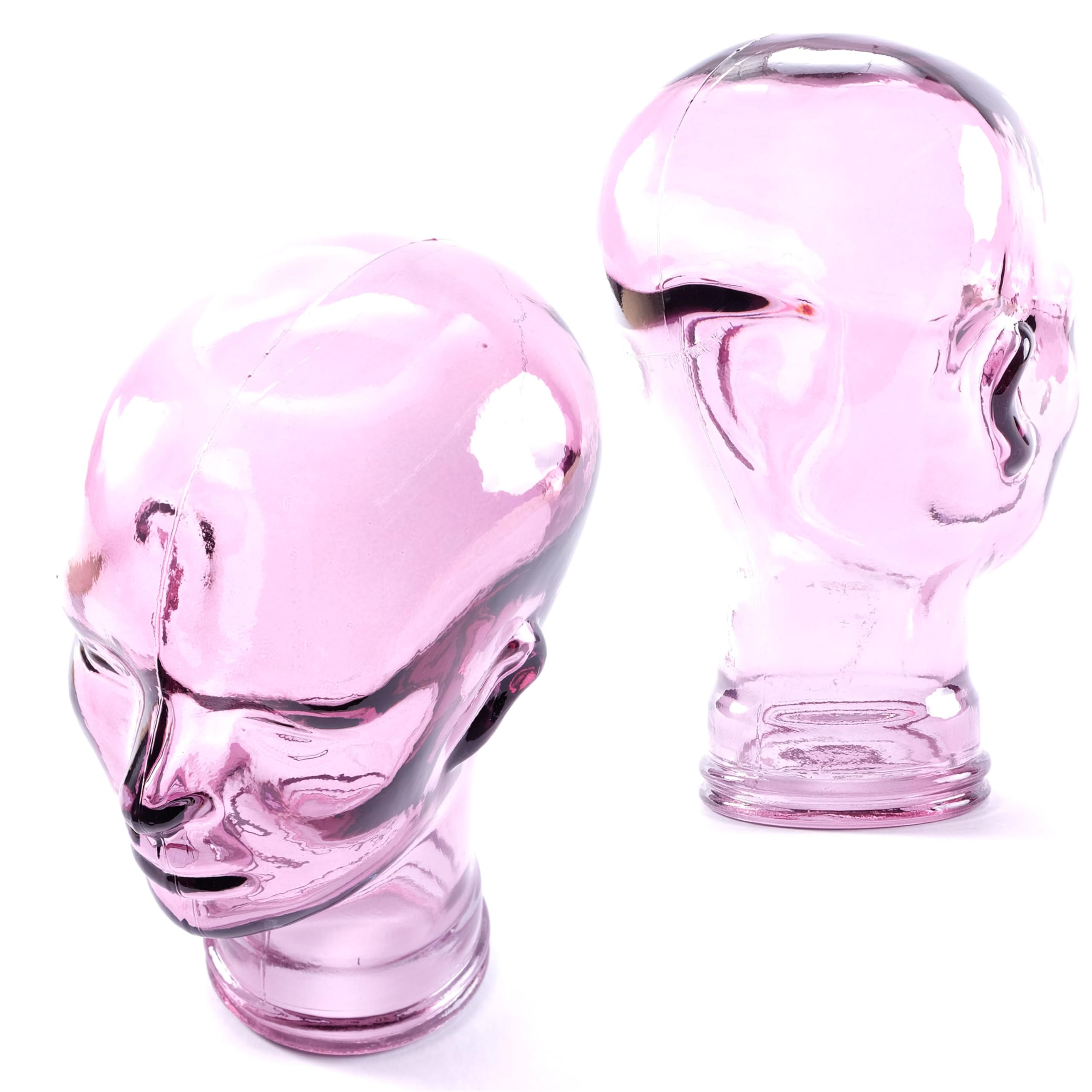 Tête en verre décorative.- lilas