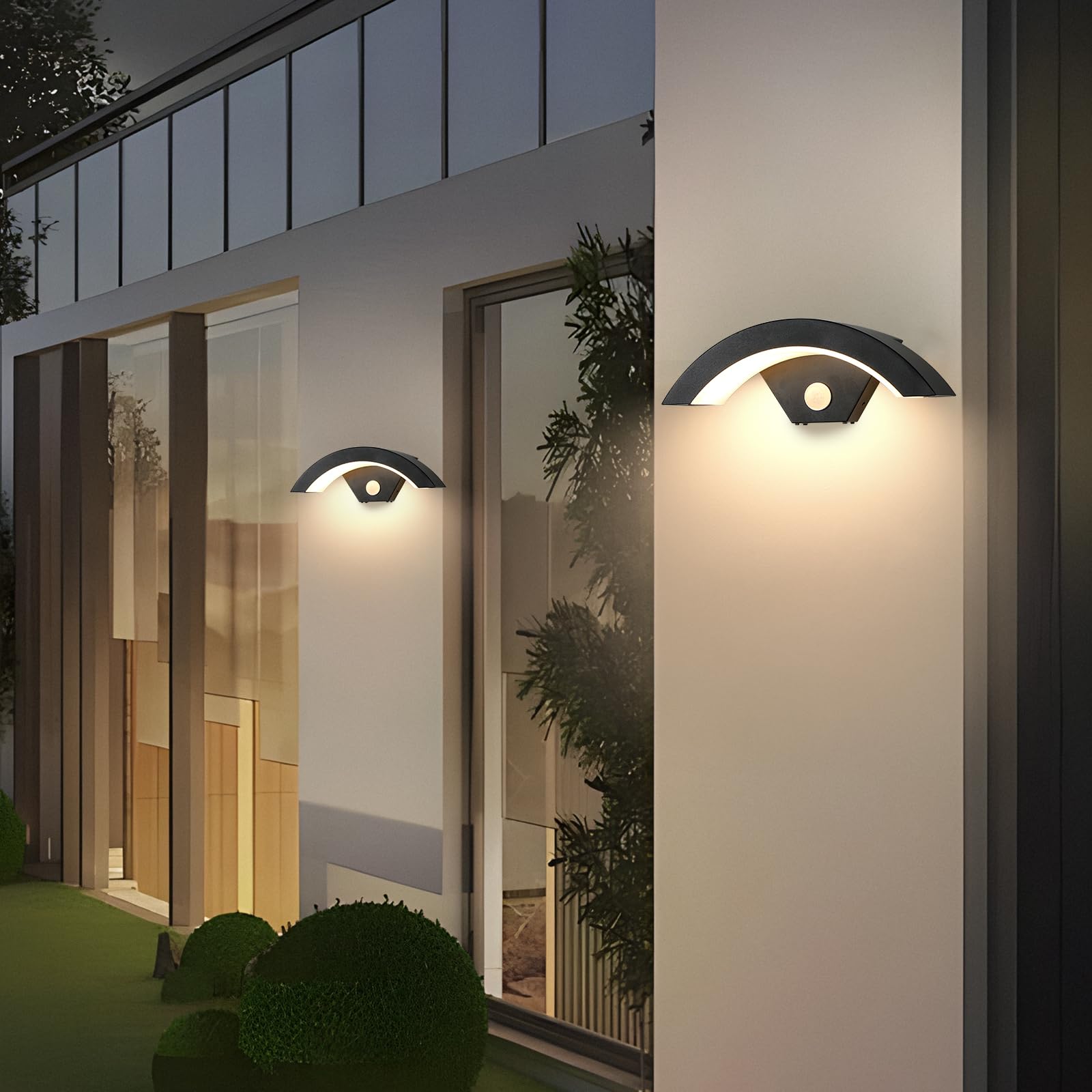 Applique Da Esterno Con Sensore Di Movimento, Applique A Pannello LED Rotante Da 24 W 1600 Lumen Applique Da Esterno Ip65 3000k Bianco Caldo Per Ingresso Patio Giardino Classe 93362705