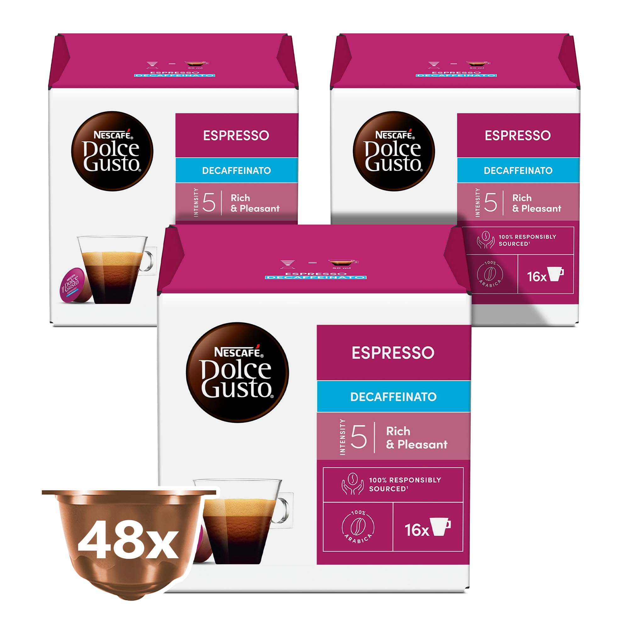 Dolce Gusto Espresso Decaf Coffee Capsules, 88g (Pack of 3)