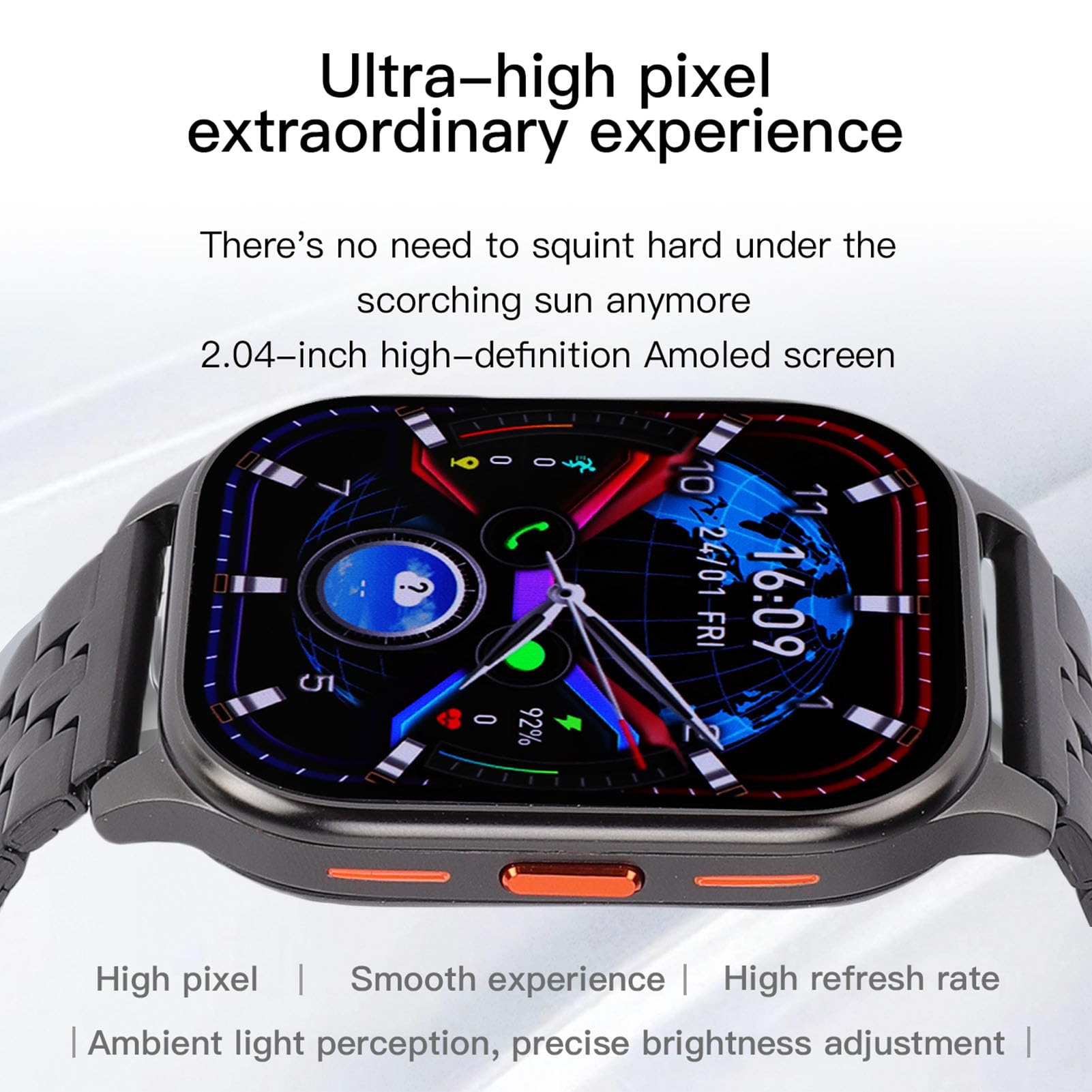 Montre Fitness Sport Etanche Bluetooth Appel Tracker Homme Femme 2.04