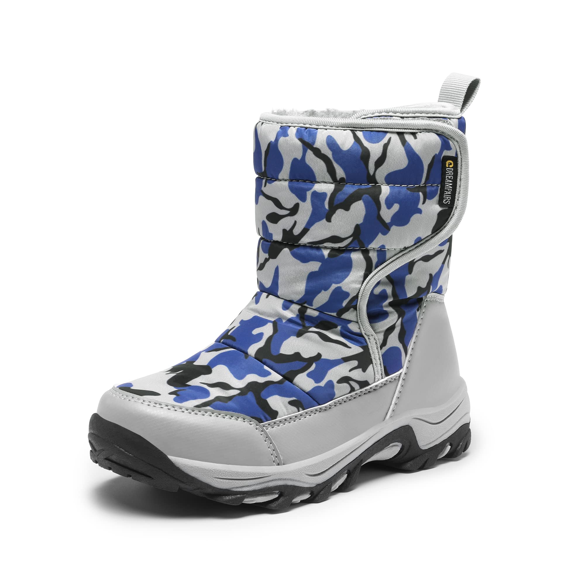 DREAM PAIRS Boys Girls Winter Snow Boots Waterproof Mid Calf Faux Fur Lining Winter Shoes for Little/Big Kids