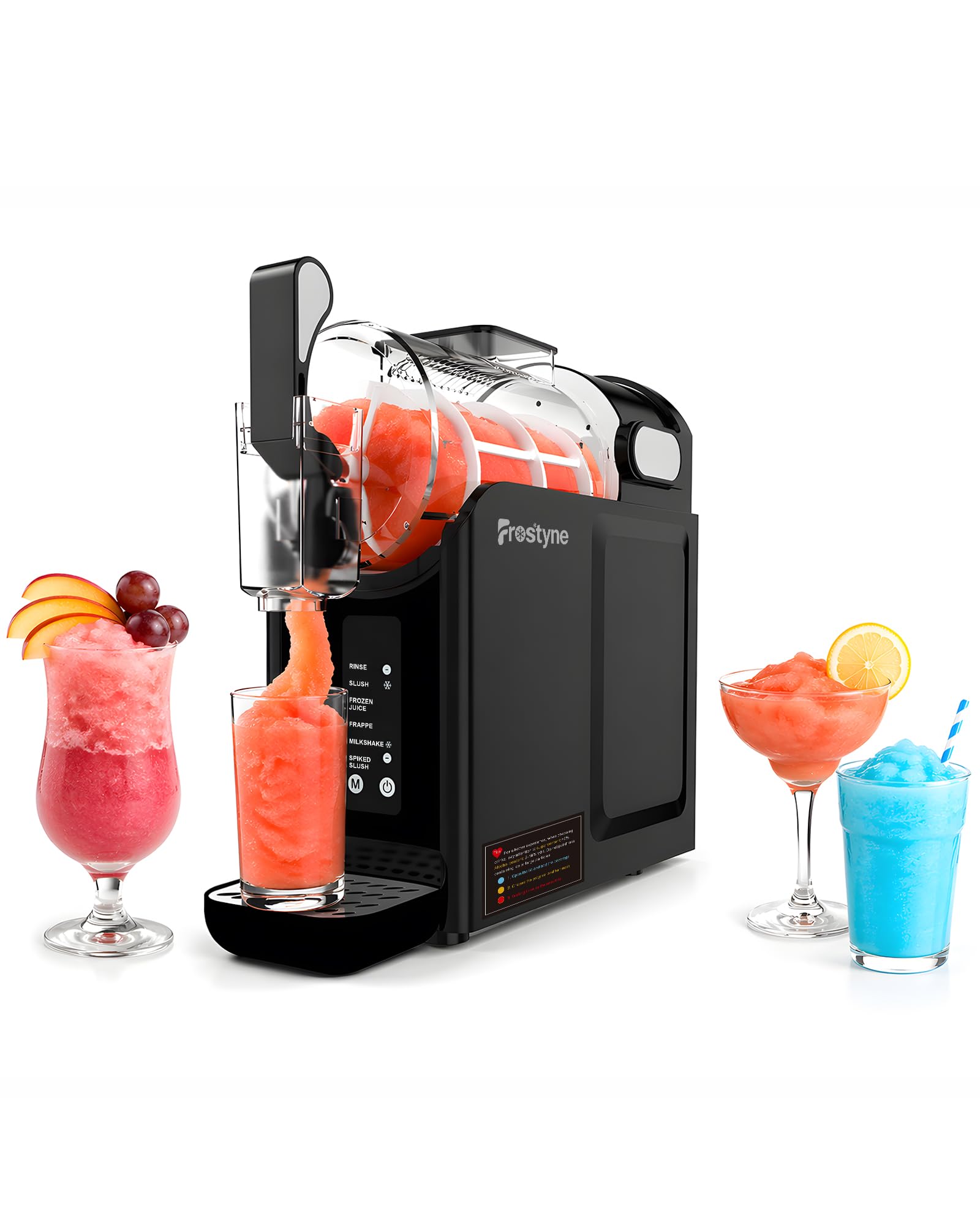 88oz slushie machine for home with no ice needed, 5 preset program | self-cleaning function, quiet operation, perfect for making frozen margaritas, milkshakes, smoothies, frappes,black